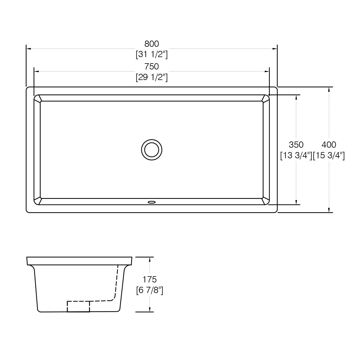 DAKOTA Dakota Plumbing Products US-3014W Undermount Bathroom Sink