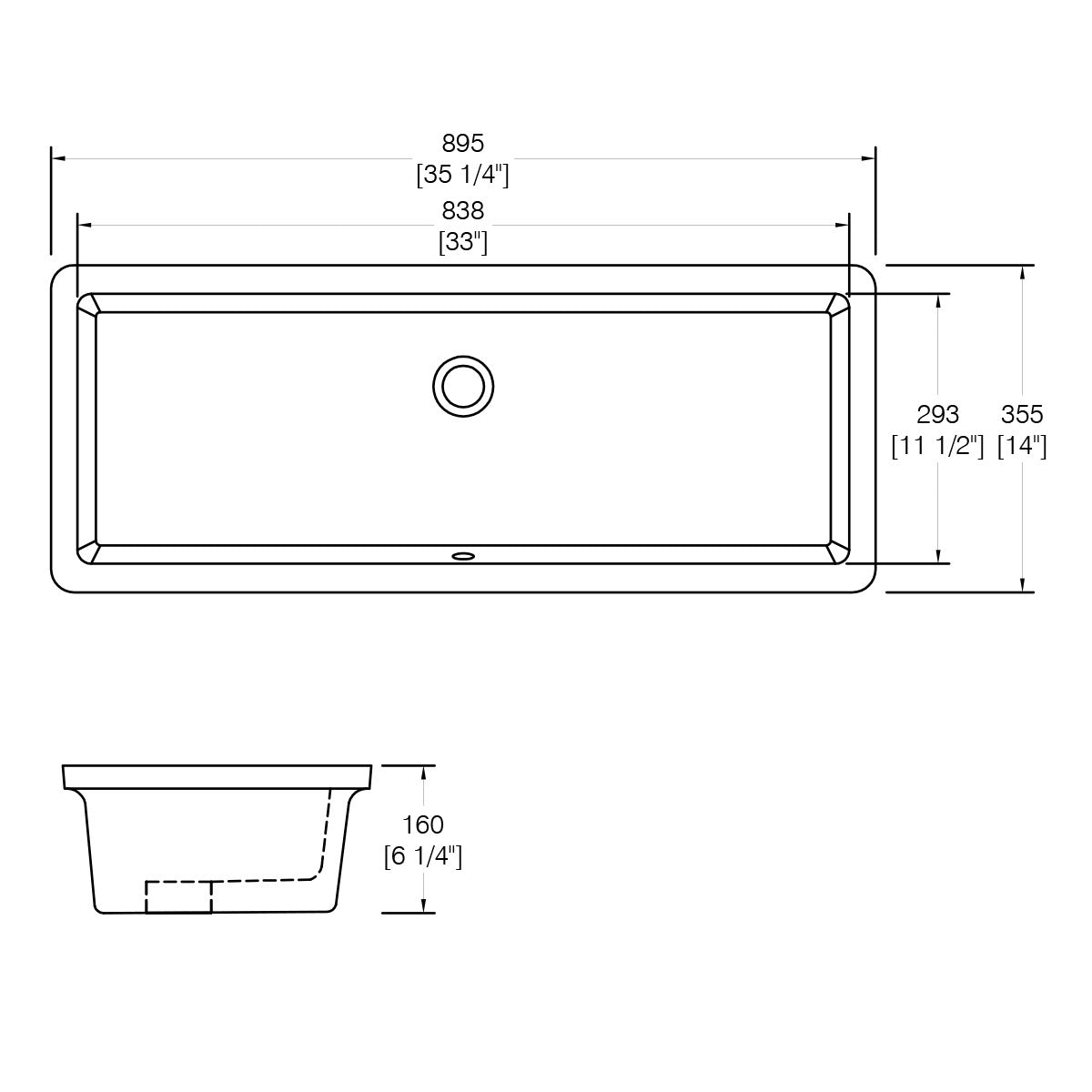 DAKOTA Dakota Plumbing Products US-3311W Undermount Bathroom Sink