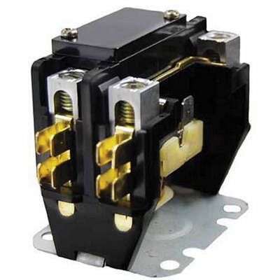 Packard C140A Contactor 1-Pole 40 Amp 24 VAC Coil Includes Lugs, Spade Terminals, Covers & Shunts