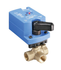 Johnson Controls VG1841BN+9A4AGA Three-Way Brass Trim Ball Valve with Electric Actuator