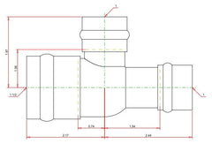 Viega 15458 ProPress Copper Tee 1-1/2 Inch x 1 Inch x 1 Inch PXPXP