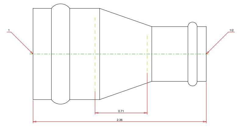Viega 15603 ProPress Zero Lead Copper Reducer with 1-Inch by 1/2-Inch P x P