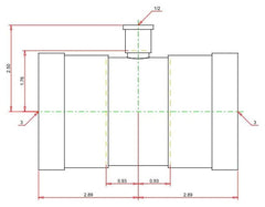 Viega 20759 Pipe Tee, 3 x 3 x 1/2 in Nominal, Press End Style, Copper