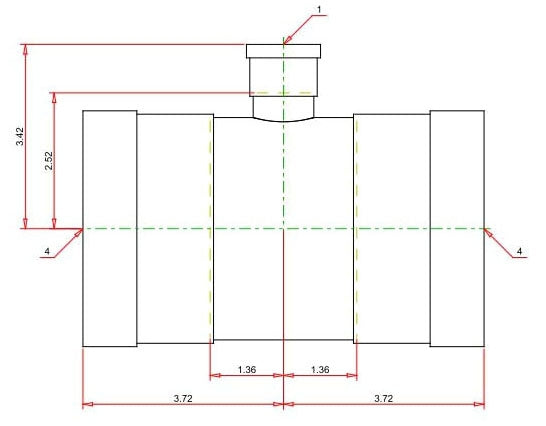 Viega 20794 Tee Fitting ProPress XL-C 4 x 4 x 1