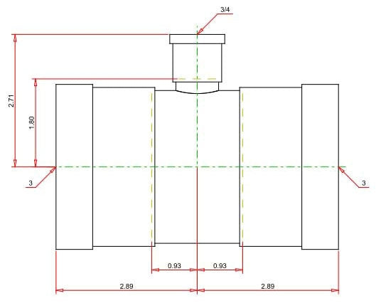 Viega 22323 Tee Fitting Copper 3 x 3 x 3/4 in ProPress XL-C