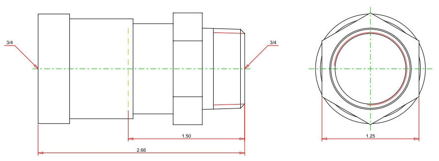 Viega 25106 MegaPressG 3/4 x 3/4 Male Adapter 200 PSI