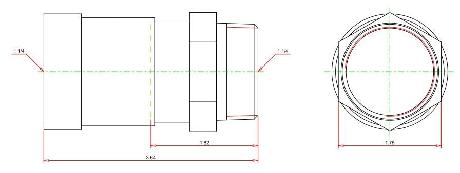 Viega 25116 1-1/4 x 1-1/4 MegaPressG x MPT Adapter