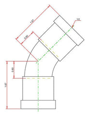 Viega 25231 MegaPressG 45 Degree Elbow 1/2 x 1/2