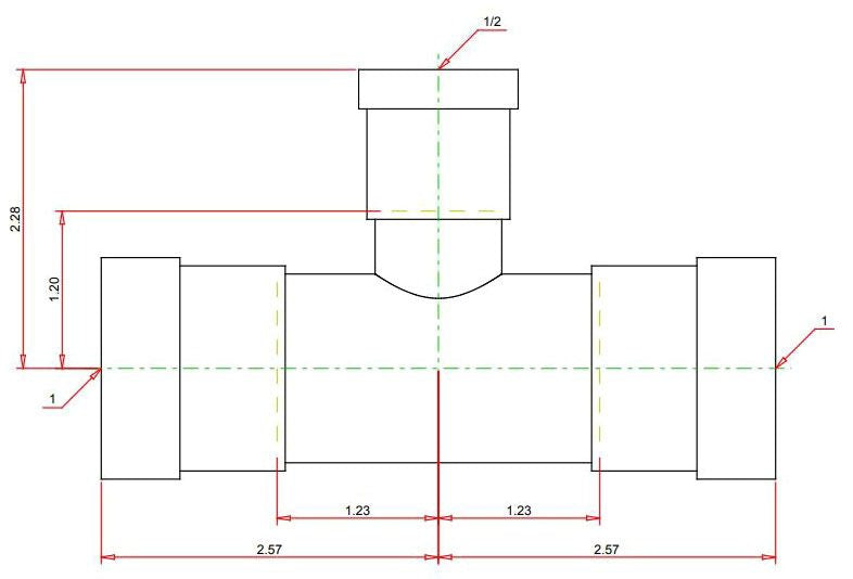 Viega 25336 MegaPressG Tee 1 x 1 x 1/2