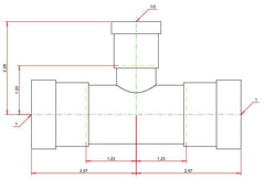 Viega 25336 MegaPressG Tee 1 x 1 x 1/2