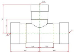 Viega 25401 MegaPressG Reducing Tee Carbon Steel 2 x 2 x 1-1/2 inches 125 PSI