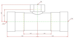 Viega 25441 MegaPressG 1-1/2 x 1-1/2 x 3/4 Reducing Tee Carbon Steel