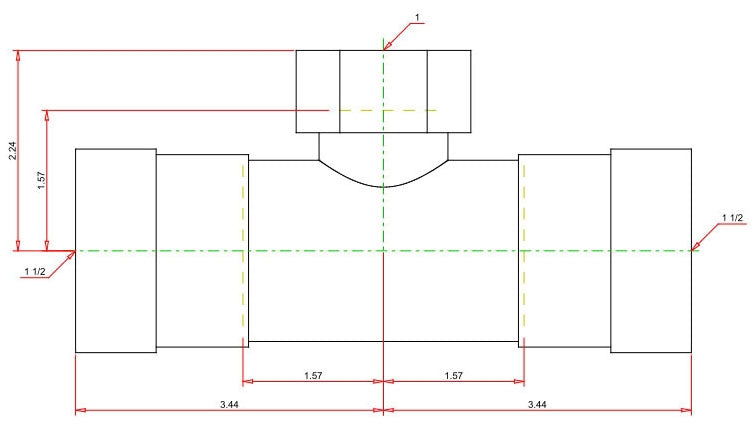 Viega 25446 1-1/2 Inch x 1-1/2 Inch x 1 Inch MegaPressG x MegaPressG x FPT Carbon Steel Reducing Tee