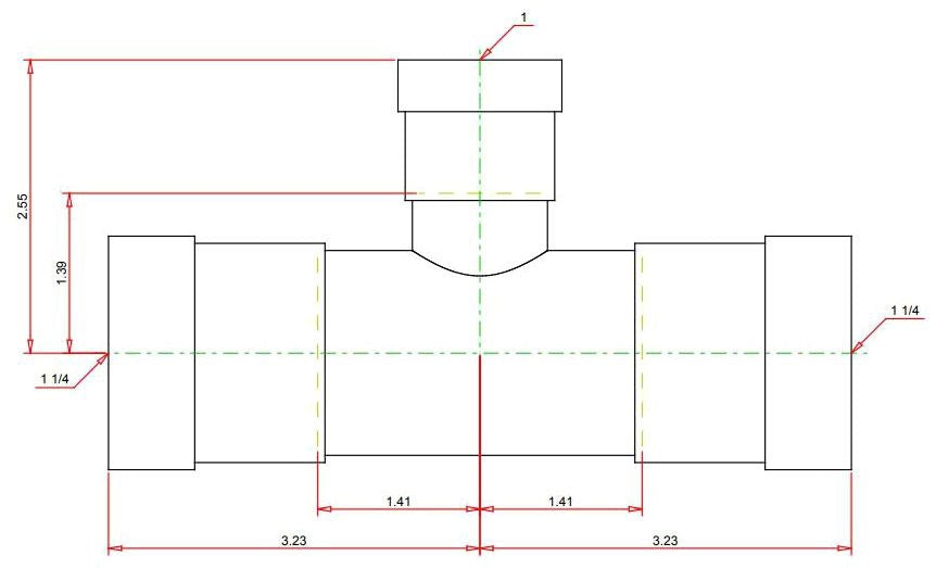 Viega 25496 1-1/4 x 1-1/4 x 3/4 MegaPressG Tee