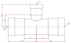 Viega 25496 1-1/4 x 1-1/4 x 3/4 MegaPressG Tee