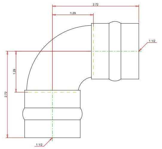 Viega ProPress 77037 Copper 90-Degree Press x Press Elbow 1.5 Inch