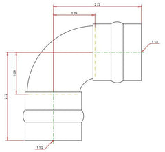 Viega ProPress 77037 Copper 90-Degree Press x Press Elbow 1.5 Inch