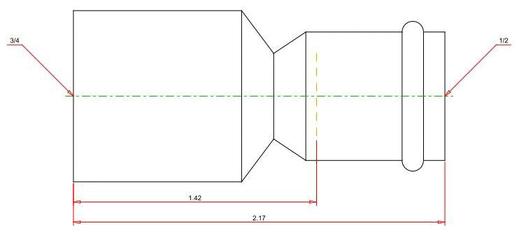 VIEGA PROPRESS 78077 ProPress Copper Reducer 3/4 inch x 1/2 inch