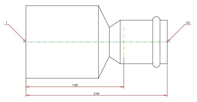 Viega ProPress 78082 Copper Reducer 1 inch by 1/2 inch Street Connection