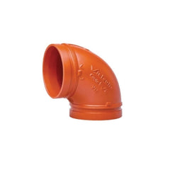 Victaulic F020V10P00 Model 10 Orange Enamel Painted Ductile Iron Standard Radius 90 Deg Elbow 2 In Grooved End