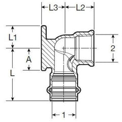 Viega 79185 1/2 x 3/8 - (P-FPT) - 90 Deg Elbow (Drop ear)