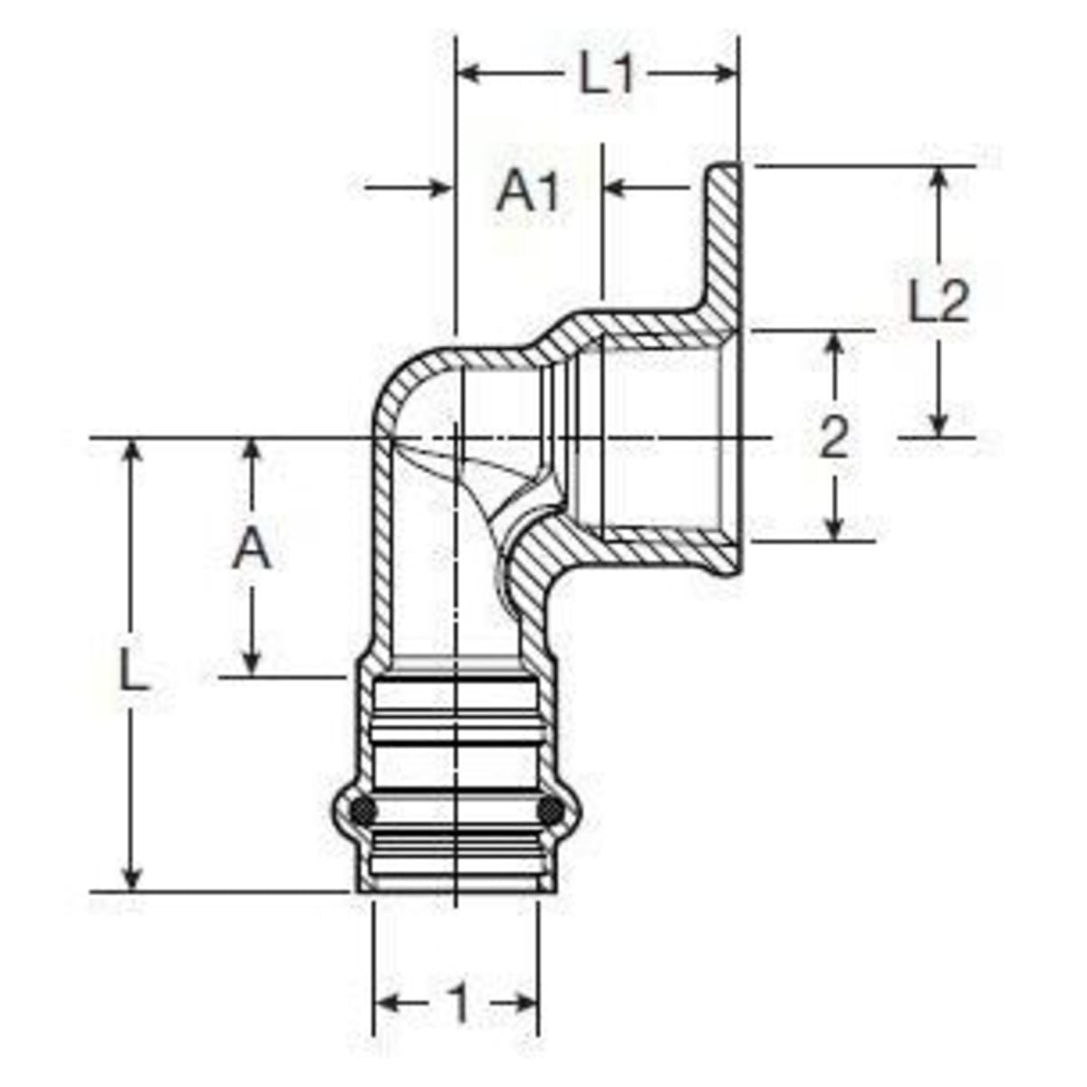 Viega 79205 ProPress 90 Hi Ear Elbow 1/2 x 1/2