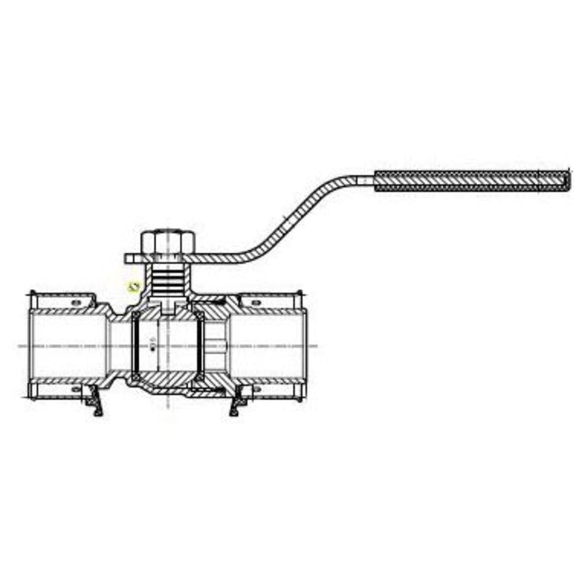 Viega 98201 1-1/4 x 1-1/4, Press x Press, 160 PSI, Lead-Free, Stainless Steel Ball, Bronze Body, Lever Handle, Ball Valve