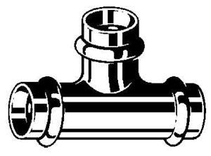 Viega 15503 ProPress Copper Reducing Tee 2 x 1-1/2 x 1-1/2 inches 300 PSI