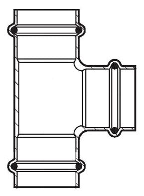 Viega 79660 ProPress Copper Reducing Tee 1-1/2 x 1 x 3/4 inch