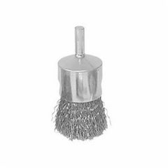 Weiler 36247 Vortec Pro End Brush - Steel Bristle, Crimped Type, 3/4 in Brush Dia, 22000 RPM Max