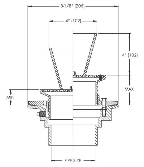 Watts FD-104P-EF-1 Floor Drain 4 Inch Push-On (Each)