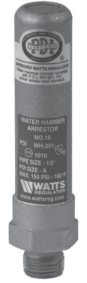 Watts SG-050 1/2, MPT, Copper, Piston, Water Hammer Arrestor