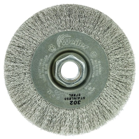 Weiler 156 4 Narrow Face Crimped Wire Wheel .006 Fill 5/8-11 UNC Nut