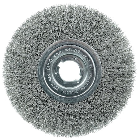 Weiler 1179 8 Narrow Face Crimped Wire Wheel .014 Steel Fill 1-1/4 Arbor Hole