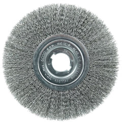 Weiler 1179 8 Narrow Face Crimped Wire Wheel .014 Steel Fill 1-1/4 Arbor Hole