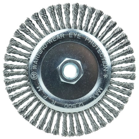 Weiler 8766 Roughneck Stringer Bead Wheel 6 inches x 3/16 inches Face W x 5/8 inches-11 UNC x 0.020 inches 12500 RPM