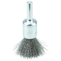 Weiler 10002 Crimped Wire Solid End Brush Steel 1/2 in dia x 0.0104 in Wire 25000 RPM