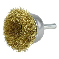 Weiler 14314 1-3/4 Crimped Wire Utility Cup Brush .0118 Brass Fill 1/4 Stem