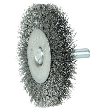 Weiler 17959 2-1/2 Wire Radial Wheel, .008 Steel Fill, 1/4 Stem