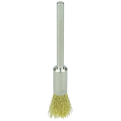 Weiler 26106 Miniature Stem-Mounted End Brush Brass 1/4 inch 0.005 inch 37,000 rpm