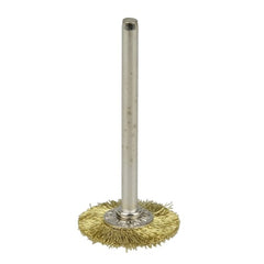 Weiler 26144 Miniature Stem-Mounted Wheel Brush 3/4 in Diameter 0.005 in Brass Wire 37,000 RPM