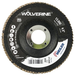 Weiler 31345 Wolverine 4-1/2 x 7/8 Flap Disc, 60 Grit, Replacement MPN