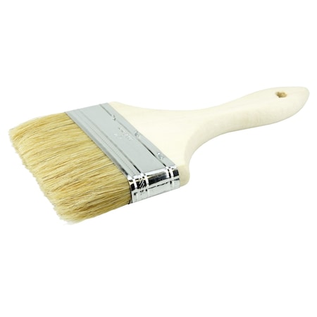 Weiler 40184 4 Inch Vortec Pro Chip & Oil Brush 5/8 Thick White Bristle Wood Handle