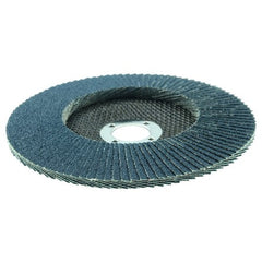 Weiler 50650 Tiger 7/8 Arbor 6 Diameter 60 Grit Zirconium Phenolic Backing Angled Abrasive Flap Disc