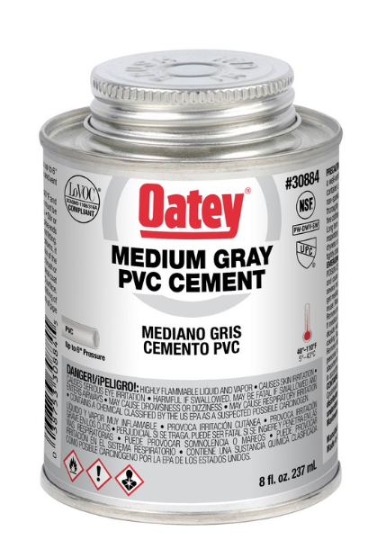 Oatey 30884 8 oz. Plastic Grey Pipe Cement