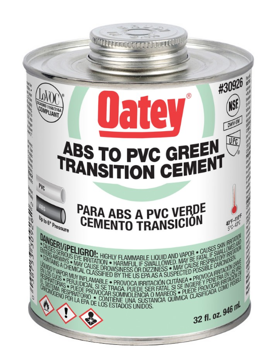 Oatey 30926 32 oz Plastic Green Pipe Cement