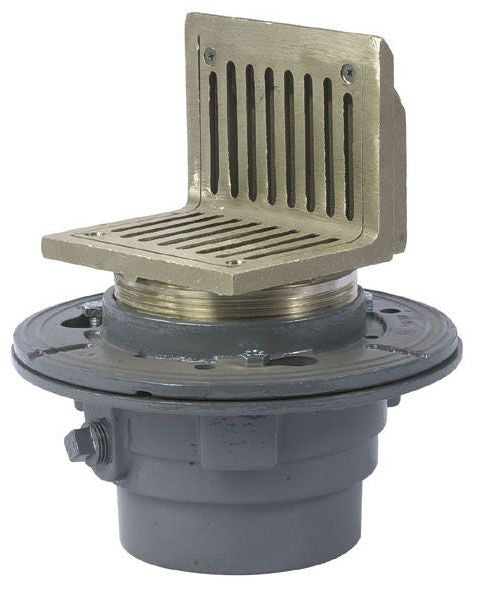 Watts FD-104-A5-P 4 Inch Adjustable Floor Drain with 5 x 4 Heelproof Nickel Bronze Strainer