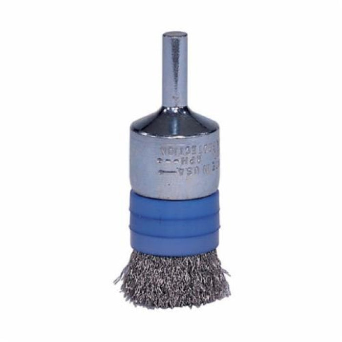 Weiler 11100 End Brush - Steel, Crimped, 1/2 in Diameter, 20000 RPM Max