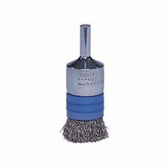 Weiler 11115 End Brush - Stainless Steel Bristle, Crimped Type, 1 in Brush Dia, 10000 RPM Max