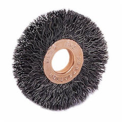 Weiler 16853 small diameter wheel brush 2 in diameter 3/8 in width 1/2 in arbor hole